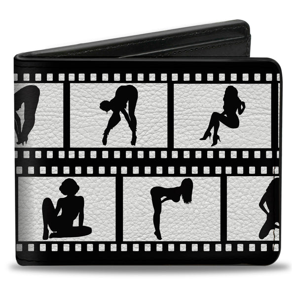 Buckle-Down Bi-Fold Wallet - Girls Posing Film Strip White Black