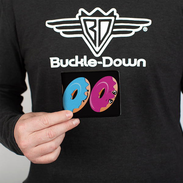 Buckle-Down Bi-Fold Wallet - Glaze Donut Expressions Black