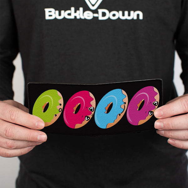 Buckle-Down Bi-Fold Wallet - Glaze Donut Expressions Black