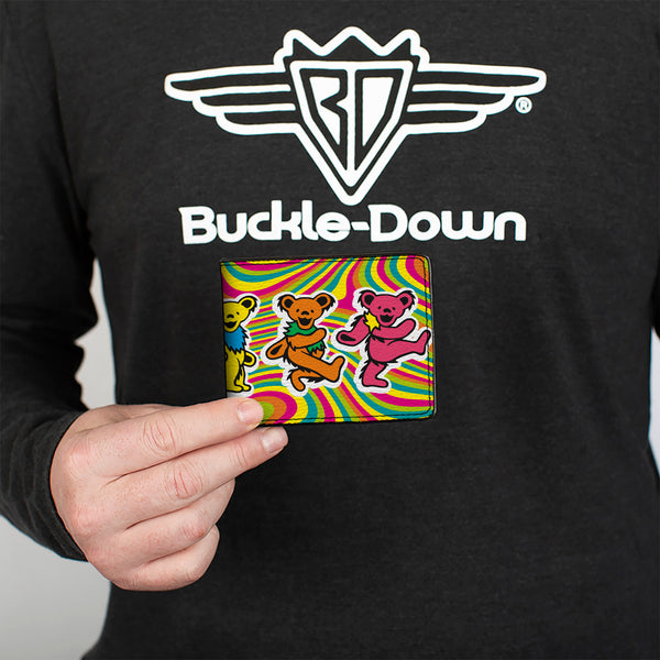Buckle-Down Bi-Fold Wallet - Grateful Dead Dancing Bears Swirl Multi Color