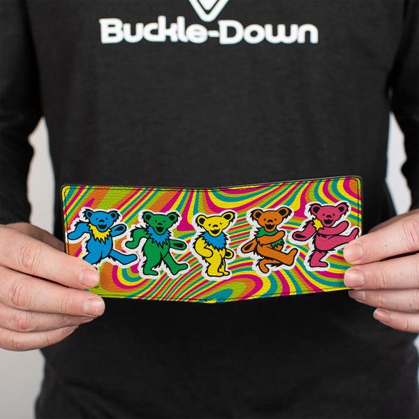 Buckle-Down Bi-Fold Wallet - Grateful Dead Dancing Bears Swirl Multi Color