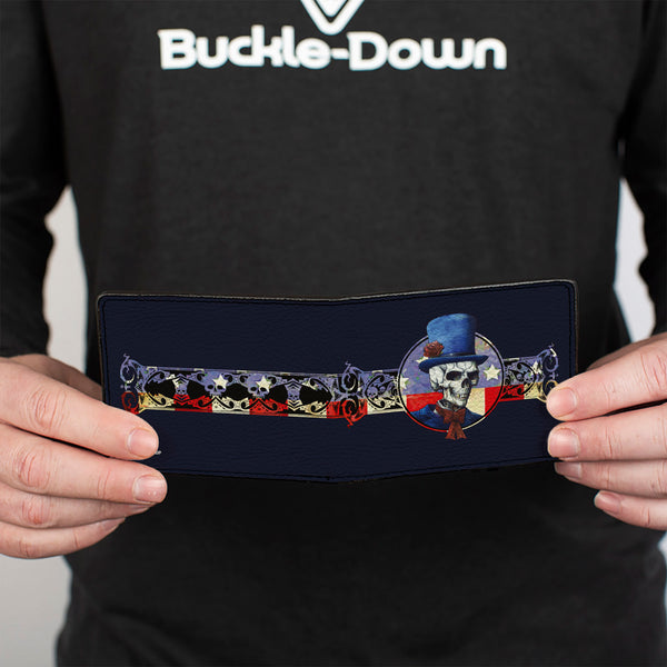 Buckle-Down Bi-Fold Wallet - Grateful Dead Dave's Picks Bonus Disc 2013 Skeleton Cover Art Black/Blue/Red