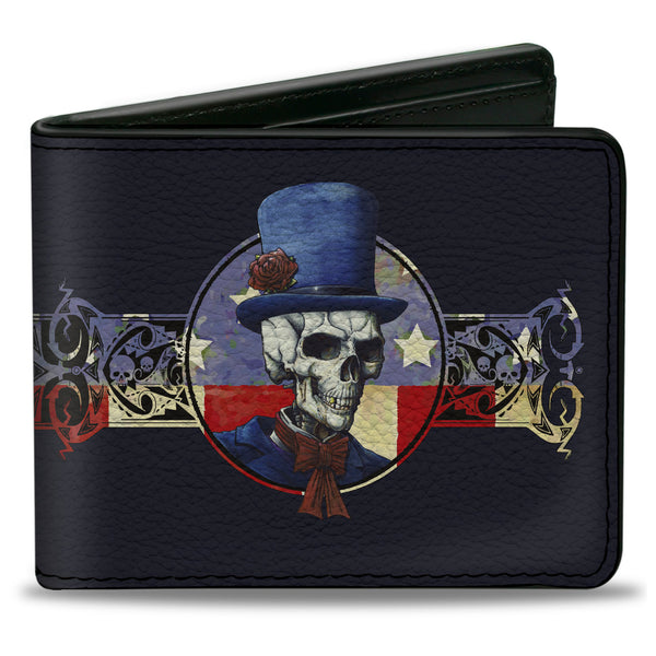 Buckle-Down Bi-Fold Wallet - Grateful Dead Dave's Picks Bonus Disc 2013 Skeleton Cover Art Black/Blue/Red