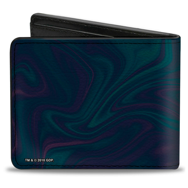 Buckle-Down Bi-Fold Wallet - Grateful Dead Space Your Face Yin Yang Swirl Blues Purples Black
