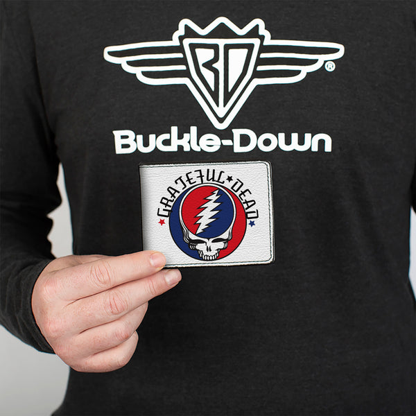 Buckle-Down Bi-Fold Wallet - GRATEFUL DEAD Steal Your Face Logo Centered + Stacked