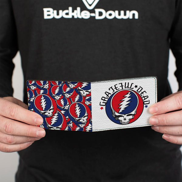 Buckle-Down Bi-Fold Wallet - GRATEFUL DEAD Steal Your Face Logo Centered + Stacked