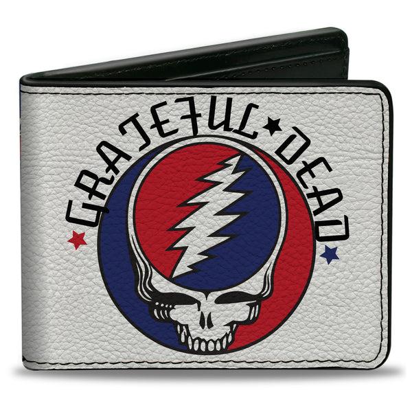 Buckle-Down Bi-Fold Wallet - GRATEFUL DEAD Steal Your Face Logo Centered + Stacked