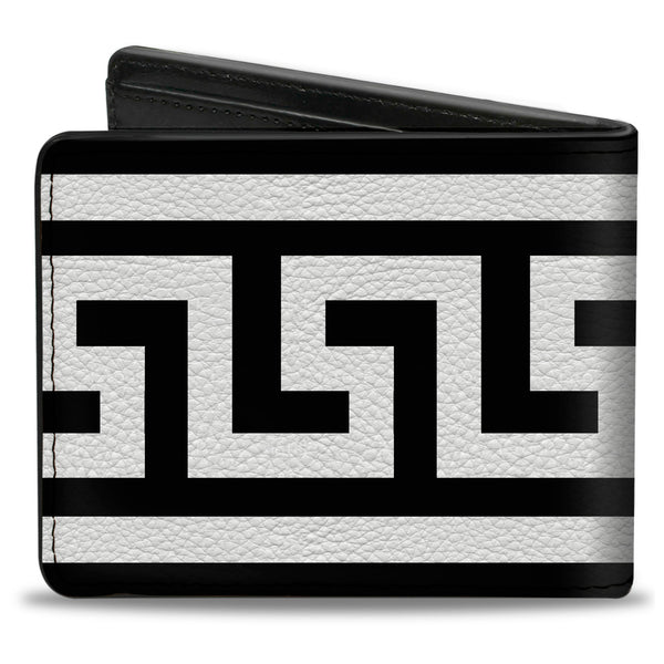 Buckle-Down Bi-Fold Wallet - Greek Key Border Black White