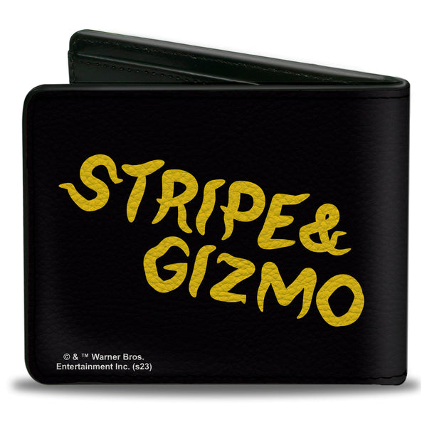 Buckle-Down Bi-Fold Wallet - Gremlins Stripe & Gizmo Pose Black/Yellow