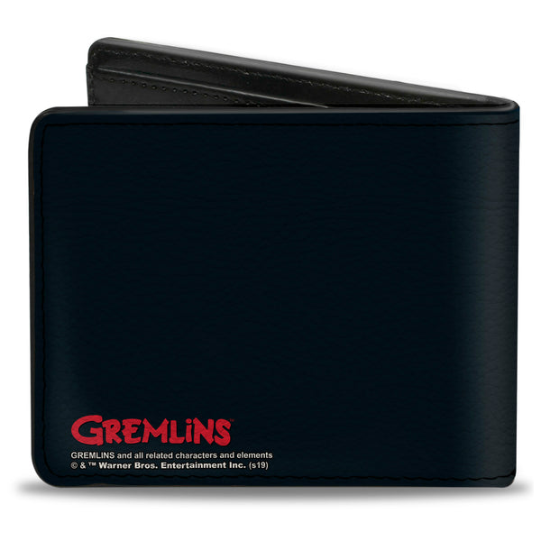 Buckle-Down Bi-Fold Wallet - Gremlins Stripe Pose In Box + Logo Black Red