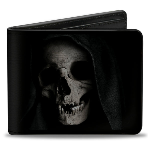 Buckle-Down Bi-Fold Wallet - Grim Reaper Face YOU'RE NEXT Black Grays Red