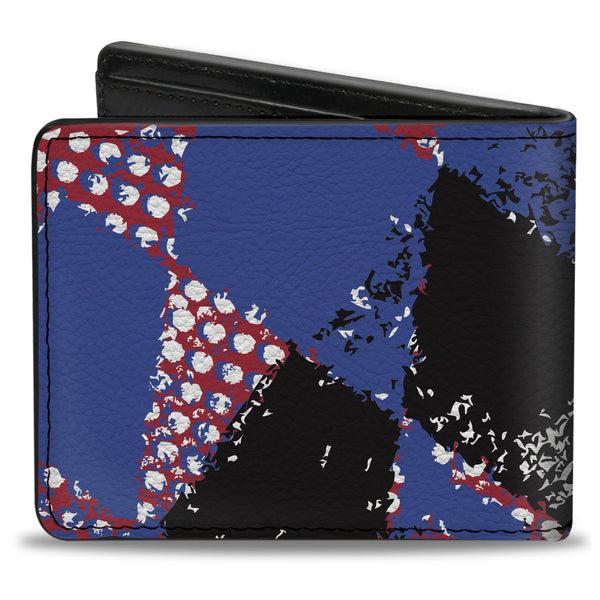 Buckle-Down Bi-Fold Wallet - Grunge Checker Flag Blue Red