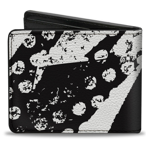 Buckle-Down Bi-Fold Wallet - Grunge Tread Black White