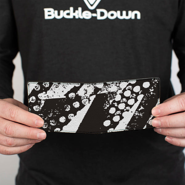 Buckle-Down Bi-Fold Wallet - Grunge Tread Black White