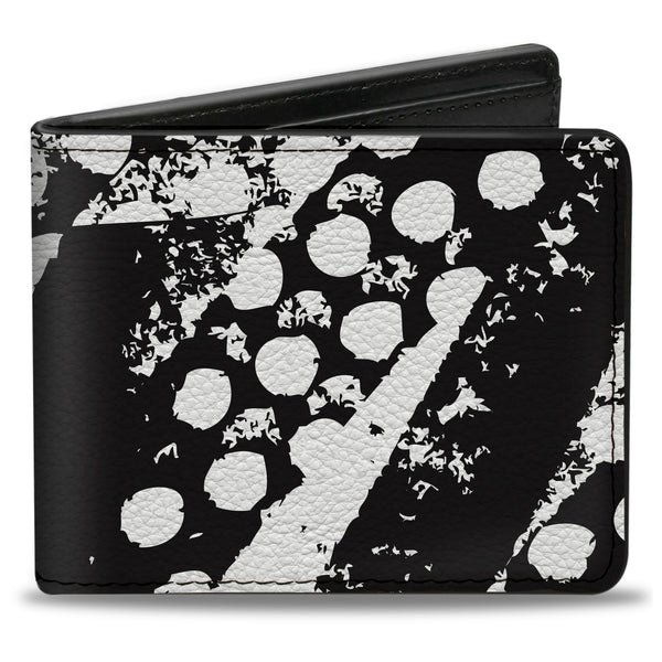Buckle-Down Bi-Fold Wallet - Grunge Tread Black White