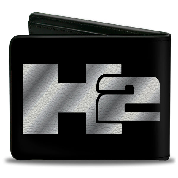 Buckle-Down Bi-Fold Wallet - H2 Black Silver Logo CENTERED