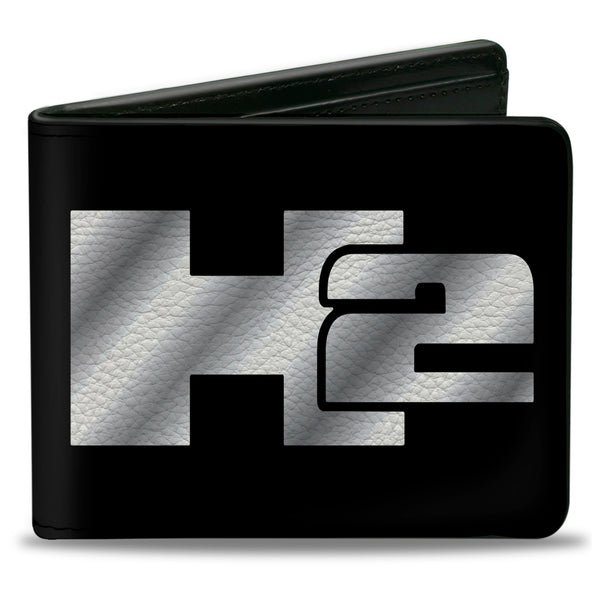 Buckle-Down Bi-Fold Wallet - H2 Black Silver Logo CENTERED
