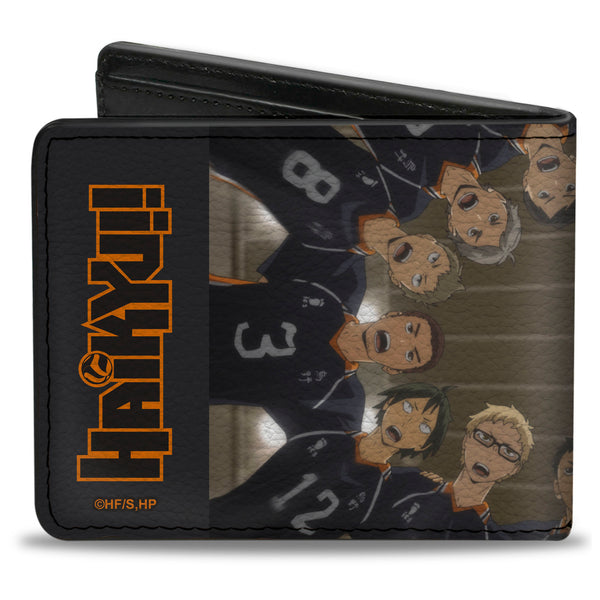 Buckle-Down Bi-Fold Wallet - HAIKYU Karasuno High Huddle Player Pose Black