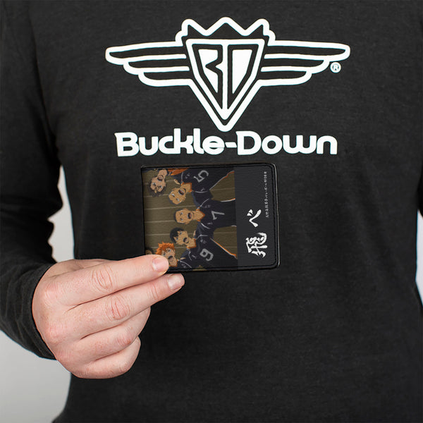 Buckle-Down Bi-Fold Wallet - HAIKYU Karasuno High Huddle Player Pose Black