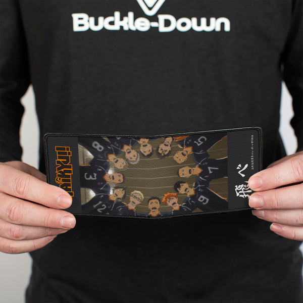 Buckle-Down Bi-Fold Wallet - HAIKYU Karasuno High Huddle Player Pose Black