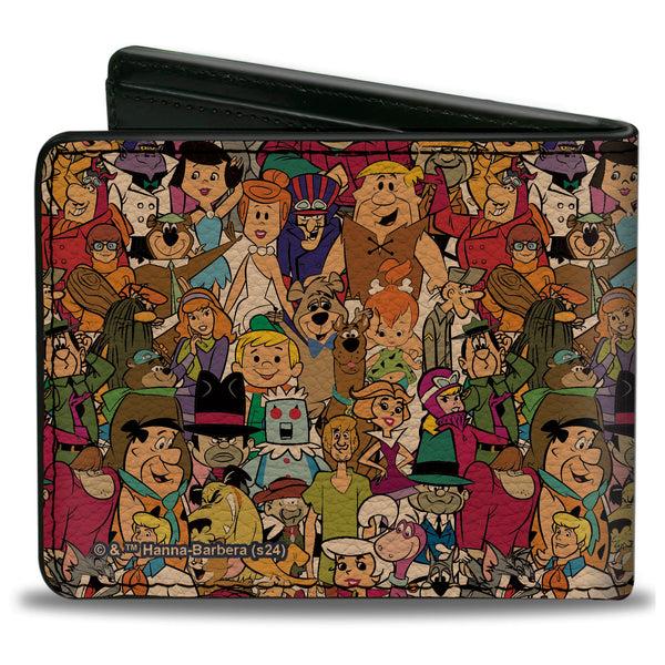 Buckle-Down Bi-Fold Wallet - HANNA-BARBERA Title Logo Mutli Show Characters Stacked