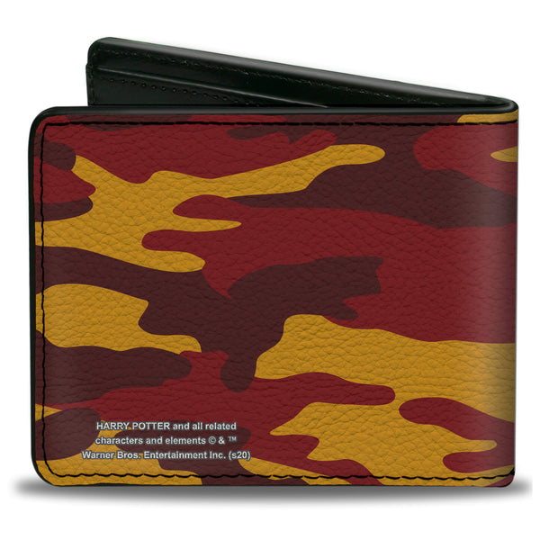 Buckle-Down Bi-Fold Wallet - Harry Potter Gryffindor Crest Camo Gold Reds