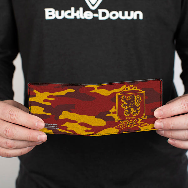 Buckle-Down Bi-Fold Wallet - Harry Potter Gryffindor Crest Camo Gold Reds