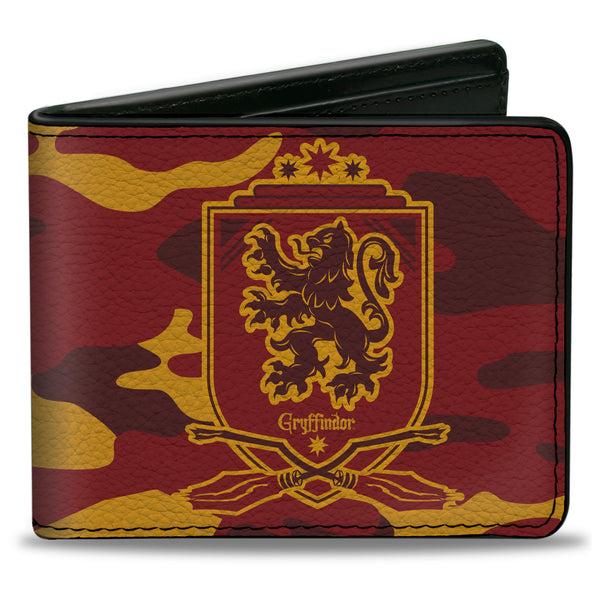 Buckle-Down Bi-Fold Wallet - Harry Potter Gryffindor Crest Camo Gold Reds