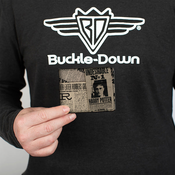 Buckle-Down Bi-Fold Wallet - Harry Potter Headlines UNDESIRABLE NO 1 White Black
