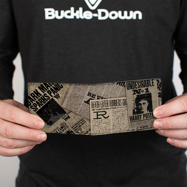 Buckle-Down Bi-Fold Wallet - Harry Potter Headlines UNDESIRABLE NO 1 White Black