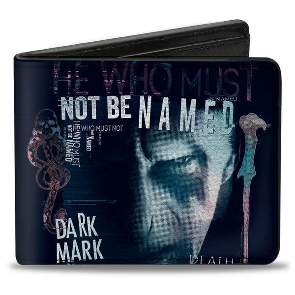 Buckle-Down Bi-Fold Wallet - Harry Potter Lord Voldemort Face HE WHO MUST NOT BE NAMED Collage
