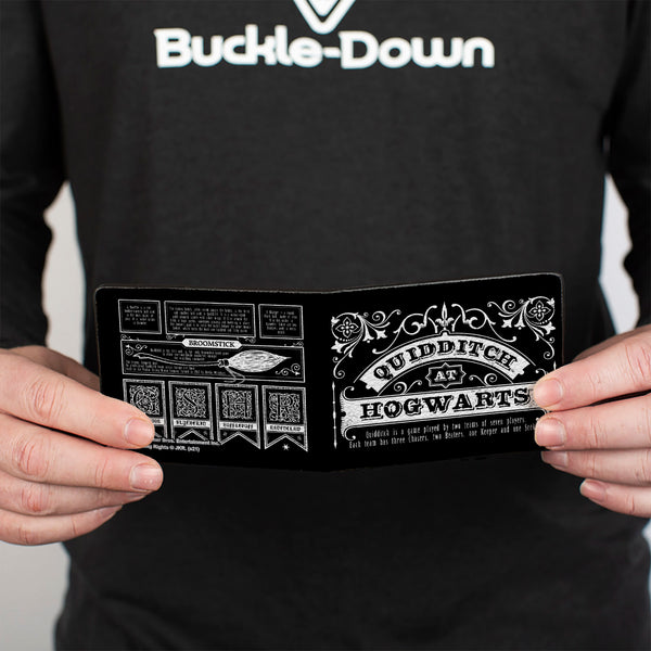 Buckle-Down Bi-Fold Wallet - Harry Potter QUIDDITCH AT HOGWARTS Collage Black White