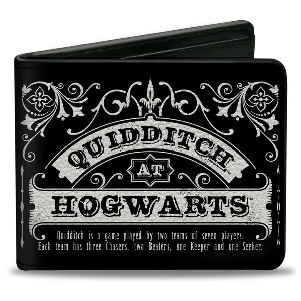 Buckle-Down Bi-Fold Wallet - Harry Potter QUIDDITCH AT HOGWARTS Collage Black White