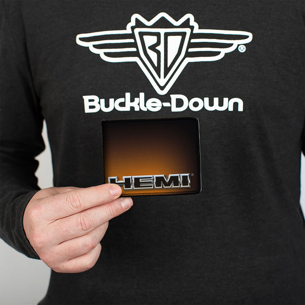 Buckle-Down Bi-Fold Wallet - HEMI Bold Outline Black Silver Orange-Fade