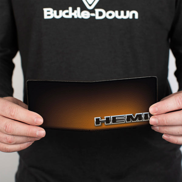 Buckle-Down Bi-Fold Wallet - HEMI Bold Outline Black Silver Orange-Fade