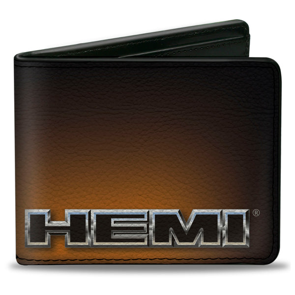 Buckle-Down Bi-Fold Wallet - HEMI Bold Outline Black Silver Orange-Fade