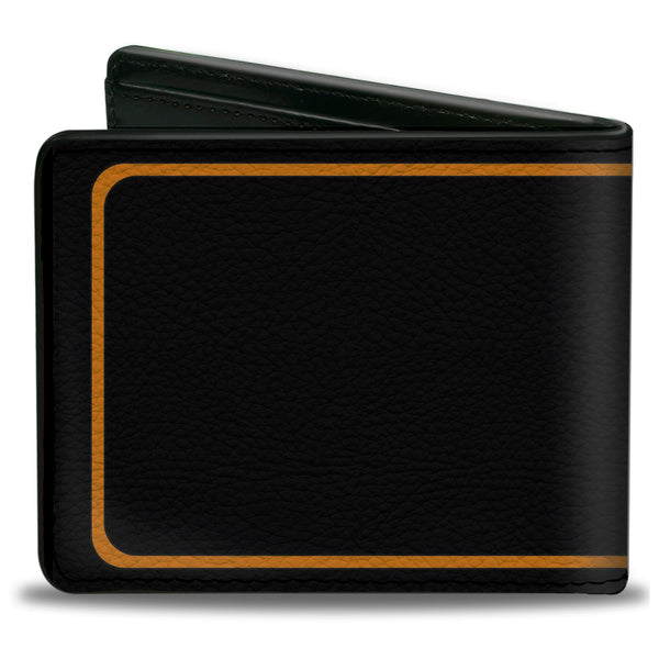 Buckle-Down Bi-Fold Wallet - HEMI Nameplate W Border Black Orange Silver Black