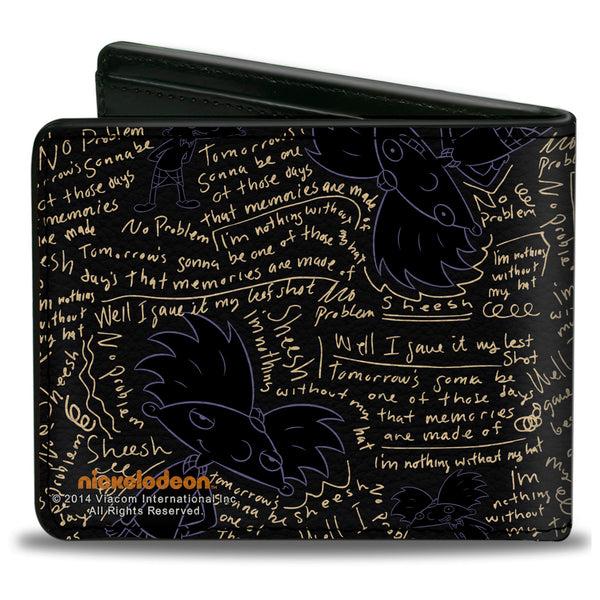 Buckle-Down Bi-Fold Wallet - HEY ARNOLD Arnold Pose Chalkboard Scribbles