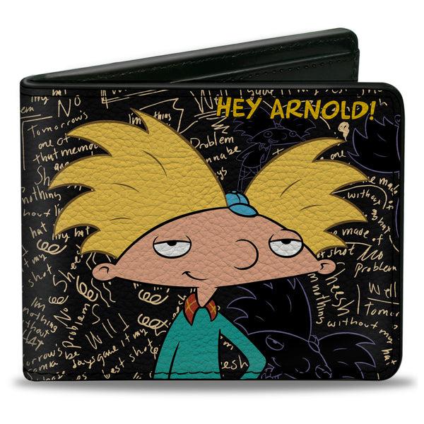 Buckle-Down Bi-Fold Wallet - HEY ARNOLD Arnold Pose Chalkboard Scribbles