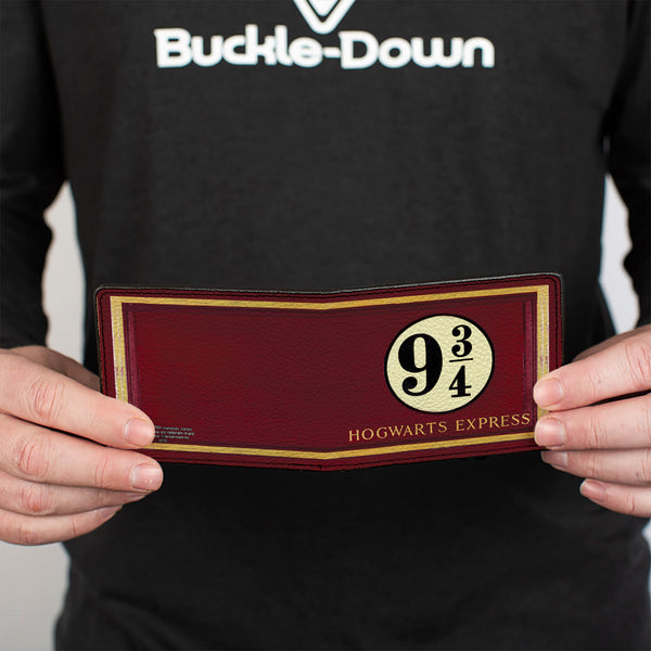 Buckle-Down Bi-Fold Wallet - HOGWARTS EXPRESS 9 Burgundy Gold