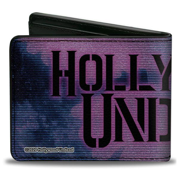 Buckle-Down Bi-Fold Wallet - HOLLYWOOD UNDEAD Dove TV Fuzz CLOSE-UP Blues Pinks Black