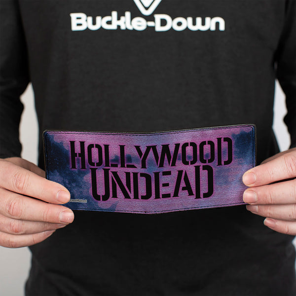 Buckle-Down Bi-Fold Wallet - HOLLYWOOD UNDEAD Dove TV Fuzz CLOSE-UP Blues Pinks Black