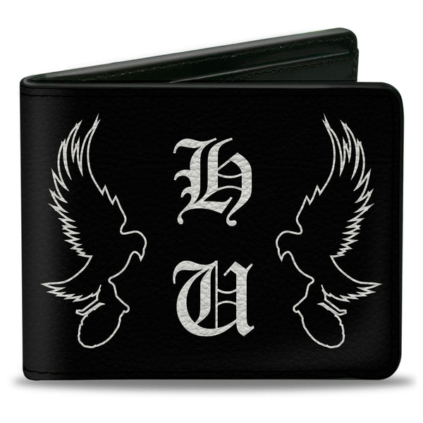Buckle-Down Bi-Fold Wallet - Hollywood Undead HU Shatter Dove & Grenade Black White