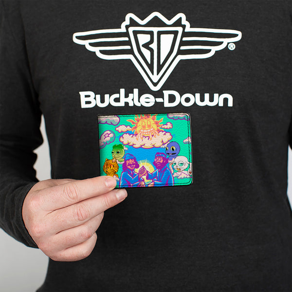 Buckle-Down Bi-Fold Wallet - HOMIES IN DREAMLAND Cheech And Chong Pose With Homies Characters Smoke Clouds Blue