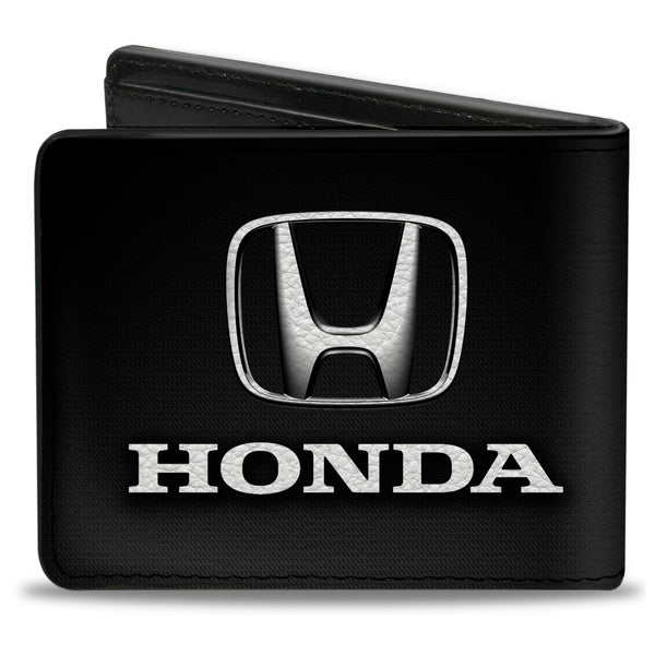 Buckle-Down Bi-Fold Wallet - Honda Logo Black Silver White