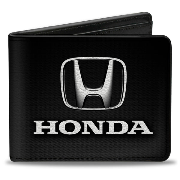 Buckle-Down Bi-Fold Wallet - Honda Logo Black Silver White