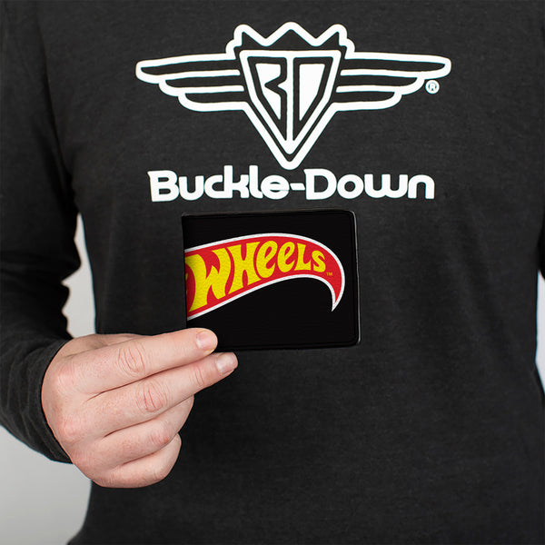 Buckle-Down Bi-Fold Wallet - HOT WHEELS Classic Flame Logo Stretch Black/Red/Yellow