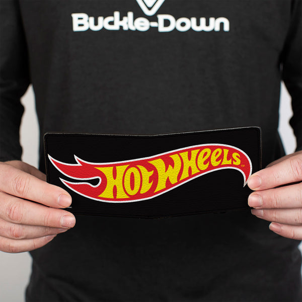 Buckle-Down Bi-Fold Wallet - HOT WHEELS Classic Flame Logo Stretch Black/Red/Yellow