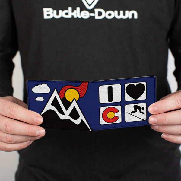 Buckle-Down Bi-Fold Wallet - I HEART COLORADO SKIING Logos Mountain