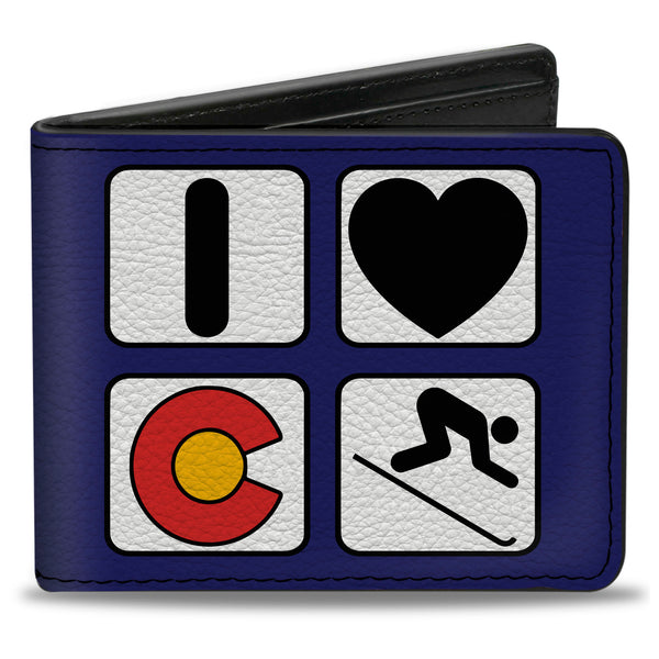 Buckle-Down Bi-Fold Wallet - I HEART COLORADO SKIING Logos Mountain